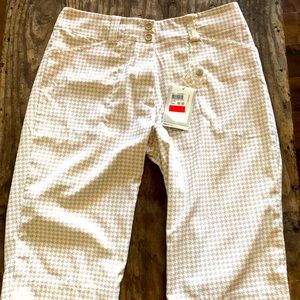 NWT Nike FIT DRY Golf Capri $65 houndstooth 6p UV